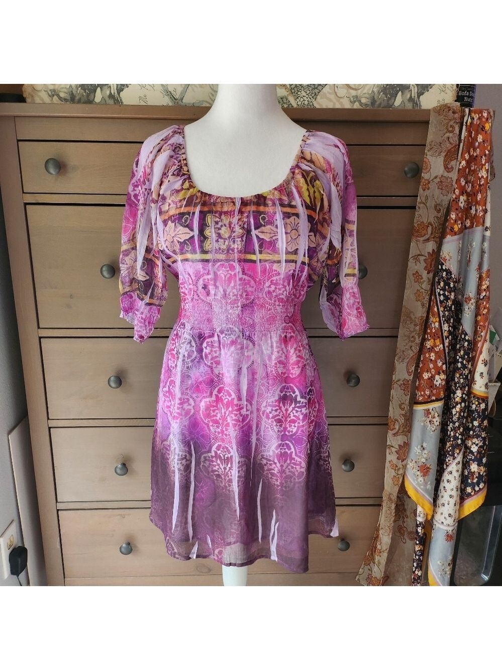 Pink and Purple Bohemian Dress